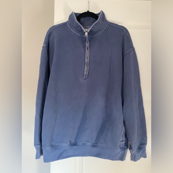 Vintage Blue Half-Zip Sweatshirt - Picture 2 of 3
